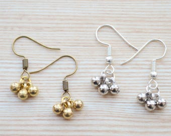 Small Dangle and Drop Earrings Gift Set, Tiny Indian Jhumkis, Dainty Earrings for Kids Girls, Everyday Office Work Wear Gold Silver Earring