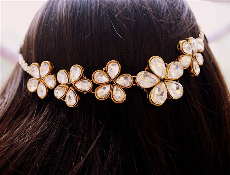 Matha Patti Kundan Hairchain Wedding Hair Accessories Indian Etsy