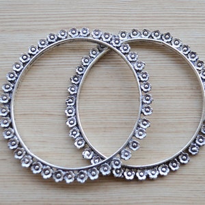 Silver Bangle set, traditional Indian stackable bangle bracelet for women, oxidized silver flower ethnic jewelry, tribal kutchi kada bangle