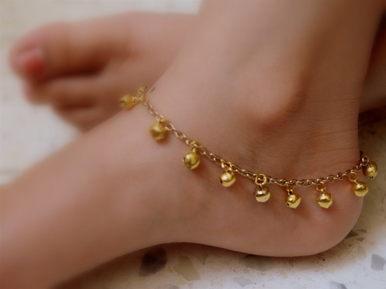 Gold Bell Anklet Bracelet, Indian Payal Anklet With Ghungroo, Must Have