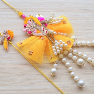 Rakhi bracelet for brother, Rakhi and Lumba set for Bhaiya and Bhabhi, Rakshabandhan Gift Hamper, Designer rakhi with tikka gift,