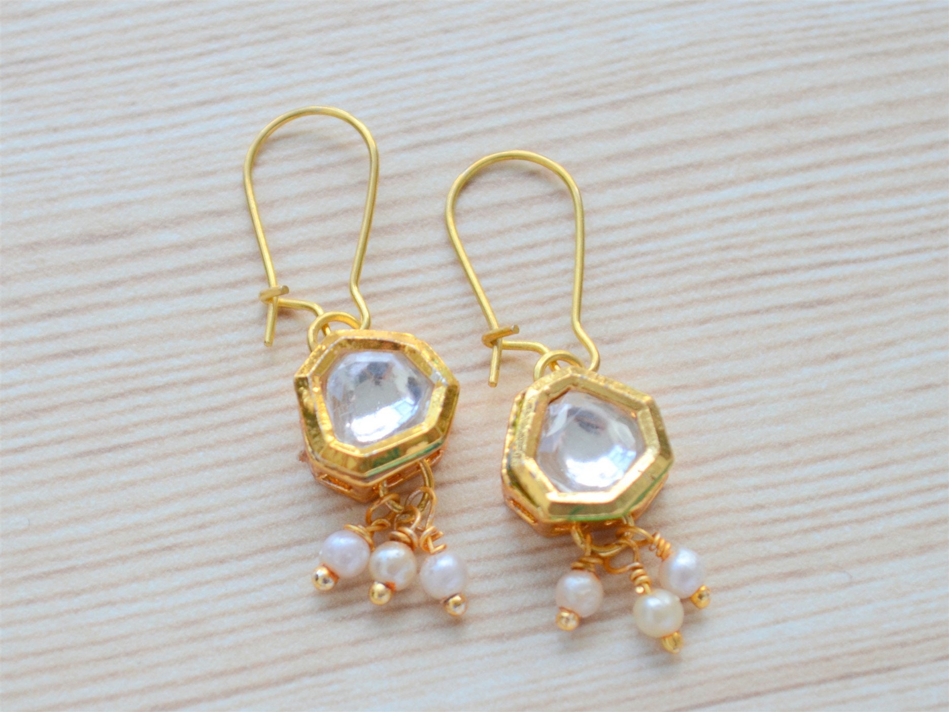 Small Indian Earrings, Kundan Pearl Jhumki for girls, Rajasthani Jaipuri wedding jewelry for kids, bridesmaids gifts, must have earrings