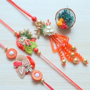 Bhaiya Bhabhi Rakhi and Lumba pack, Rakhi bracelet set for brother, Rakshabandhan Gift Hamper, Family Rakhi hamper with tikka