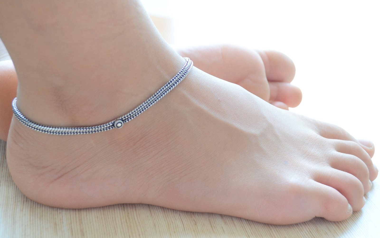 Anklet 925 Chain Girls Jewelry Statement Womens Anti Foot Star Allergy Silver 
