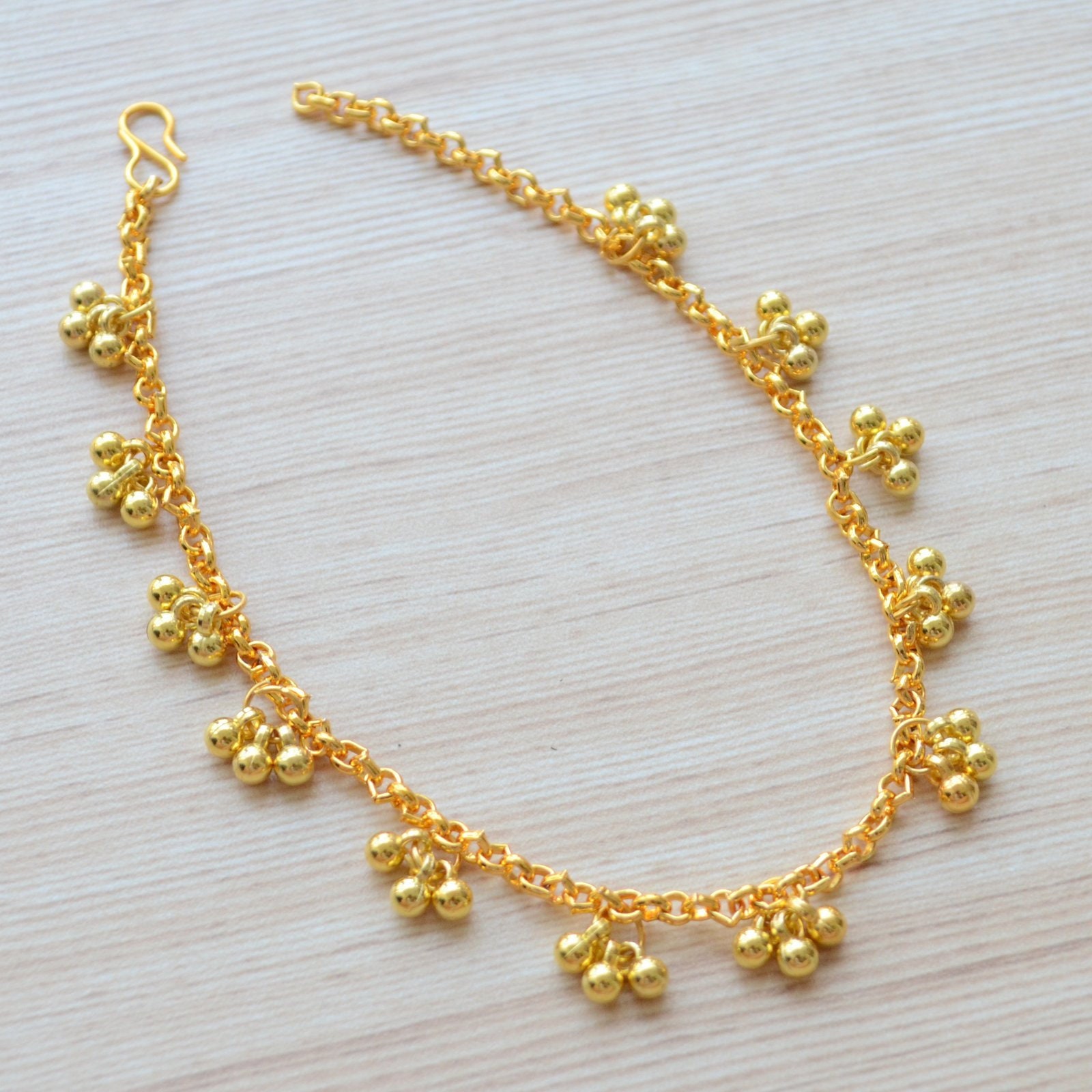 Cavigliera Boho In Rame Con Catena Di Perline – Oro, Estiva, Per Matrimonio E Spiaggia, Accessorio Gioiello Per Donna E Ragazza