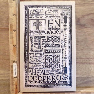 Rubber Stamp - Calligraphy Sample by Stampa Rosa/Tin Can Mail - for cardmaking, paper crafting, art journaling, scrapbooks, collage element