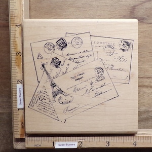Rubber Stamp - Travel Postcards by Stampers Anonymous - card making, collage element, paper crafting, travel journals, scrapbooks