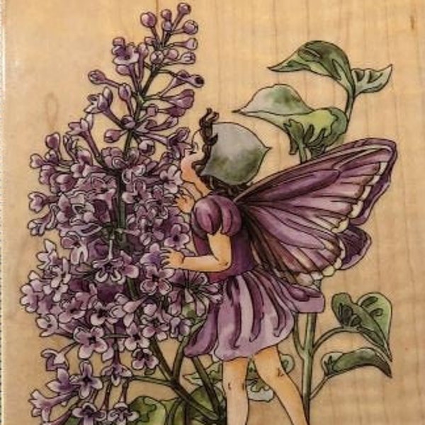 Rubber Stamp - Lilac Flower Fairy - Stamps Happen Flower Fairies Series - Whimsical stamps for cardmaking, scrapbooks, art journals