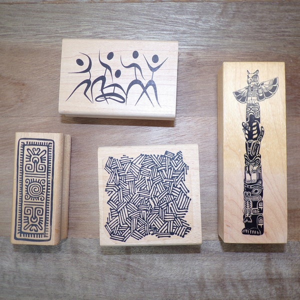 Rubber Stamp - Primitive and Tribal Images - PSX, JudiKins, Limited Edition - image for card making, Scrapbook, Altered Art, Art Journal