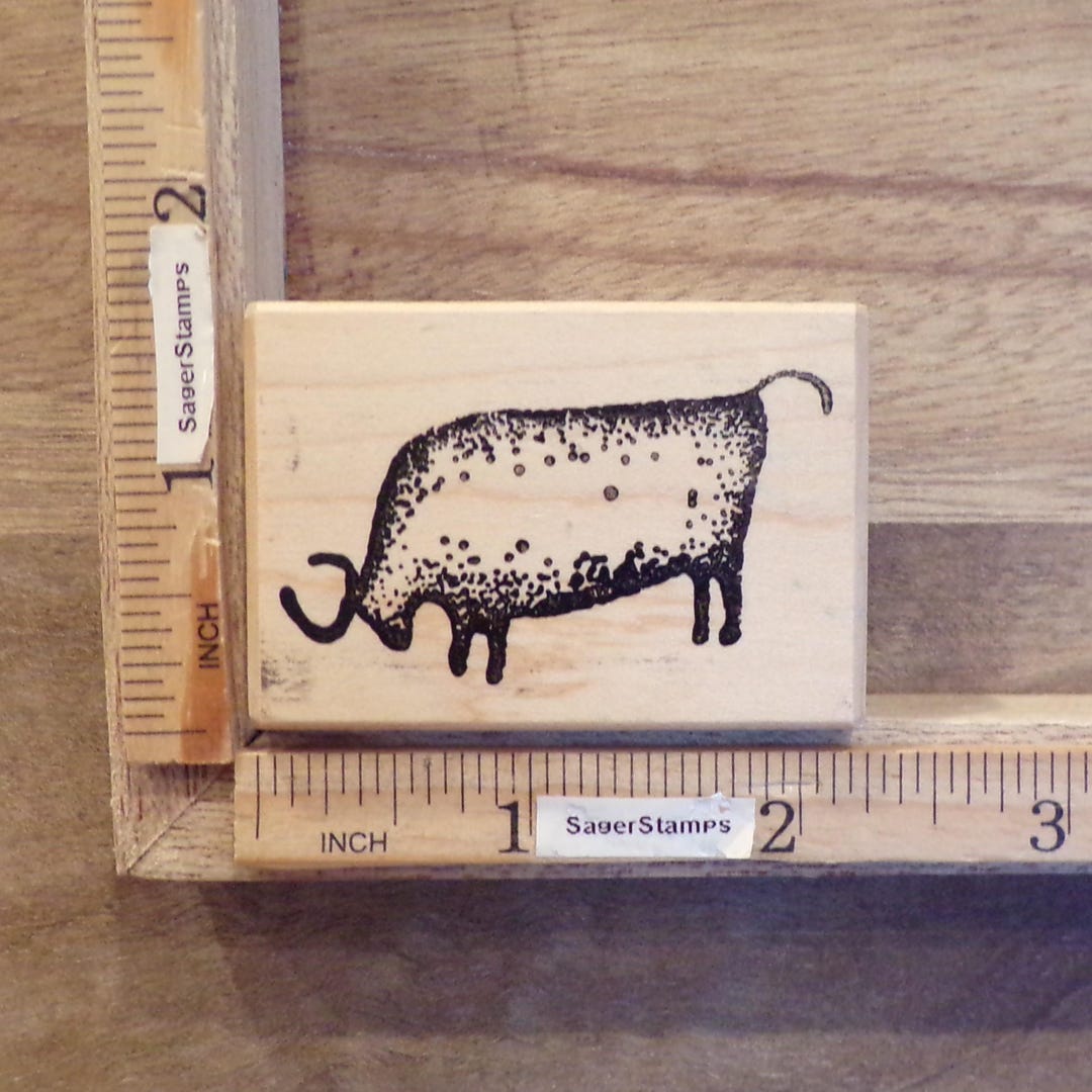 Rubber Stamp - Primitive Bull by Rubber Poet - Stylized Deer / Antelope ...