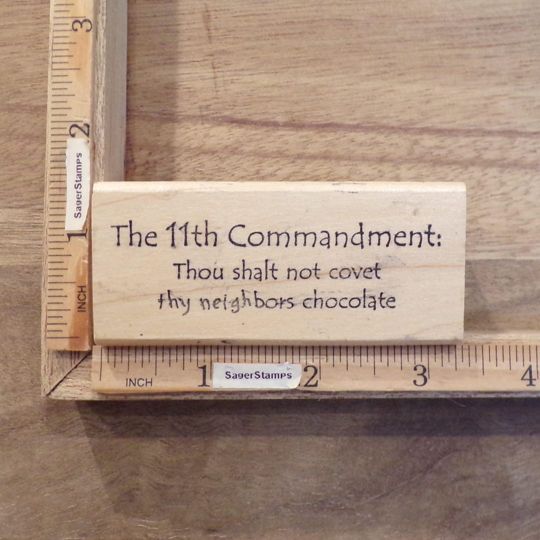 Rubber Stamp - the 11th Commandment Funny Sentiment - Stamp for Card ...