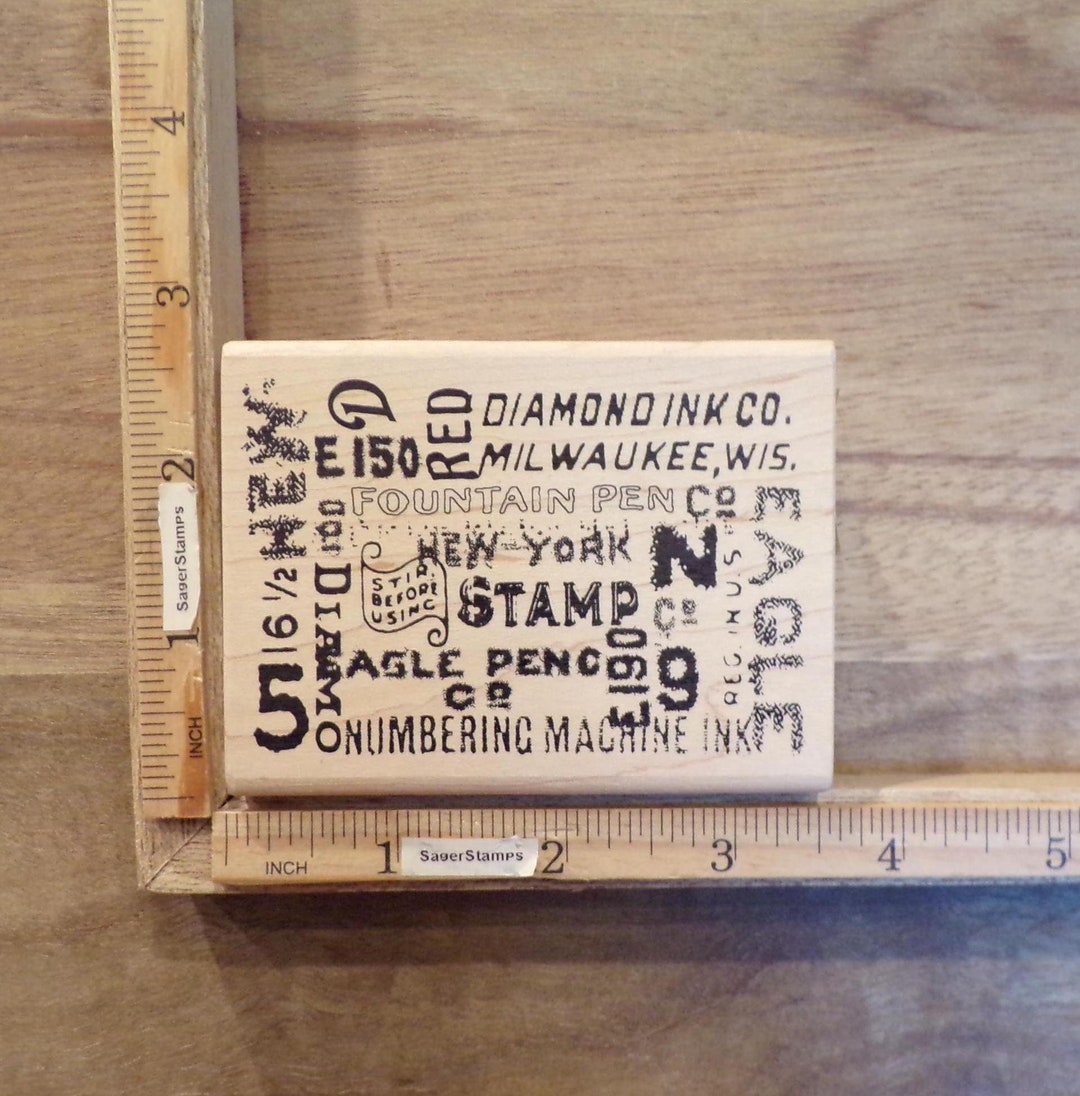 Rubber Stamp - Pen and Ink Background by Stamp in the Hand - Image for ...