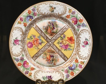 Dresden Shumann Bavaria plate with courting couple, Love Story, Germany