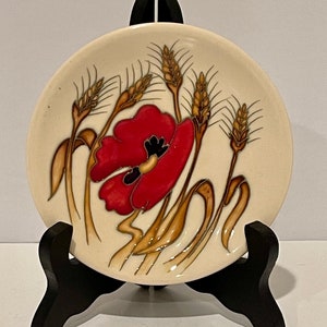 Vintage Moorcroft Trinket Dish with Red  Poppy. 2009