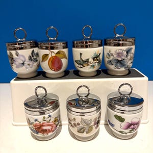 Coddler de huevos vintage Royal Worcester: Evesham, patrones de guirnaldas de junio