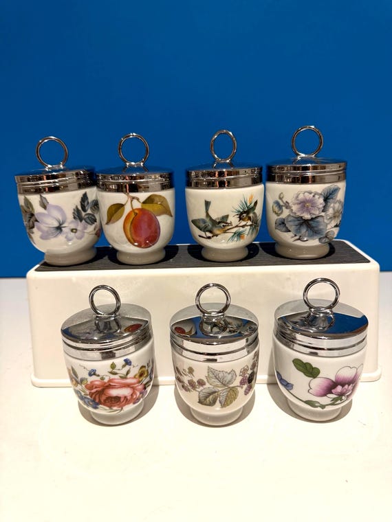 Vintage Royal Worcester Egg Coddler: Evesham, June Garland Patterns
