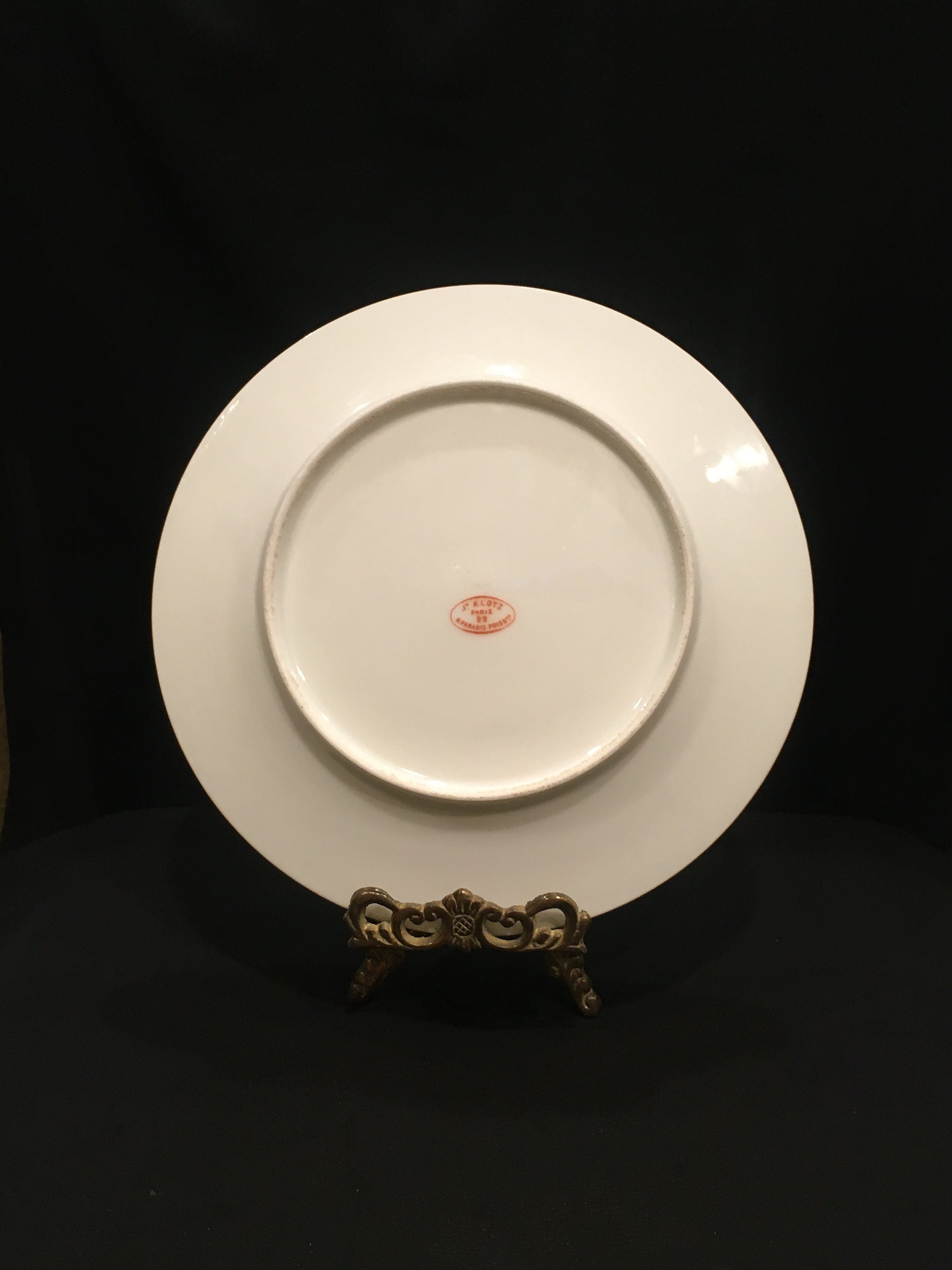 ANTIQUE Plate With Monogram Made by J. Klotz Paris 22. RARE
