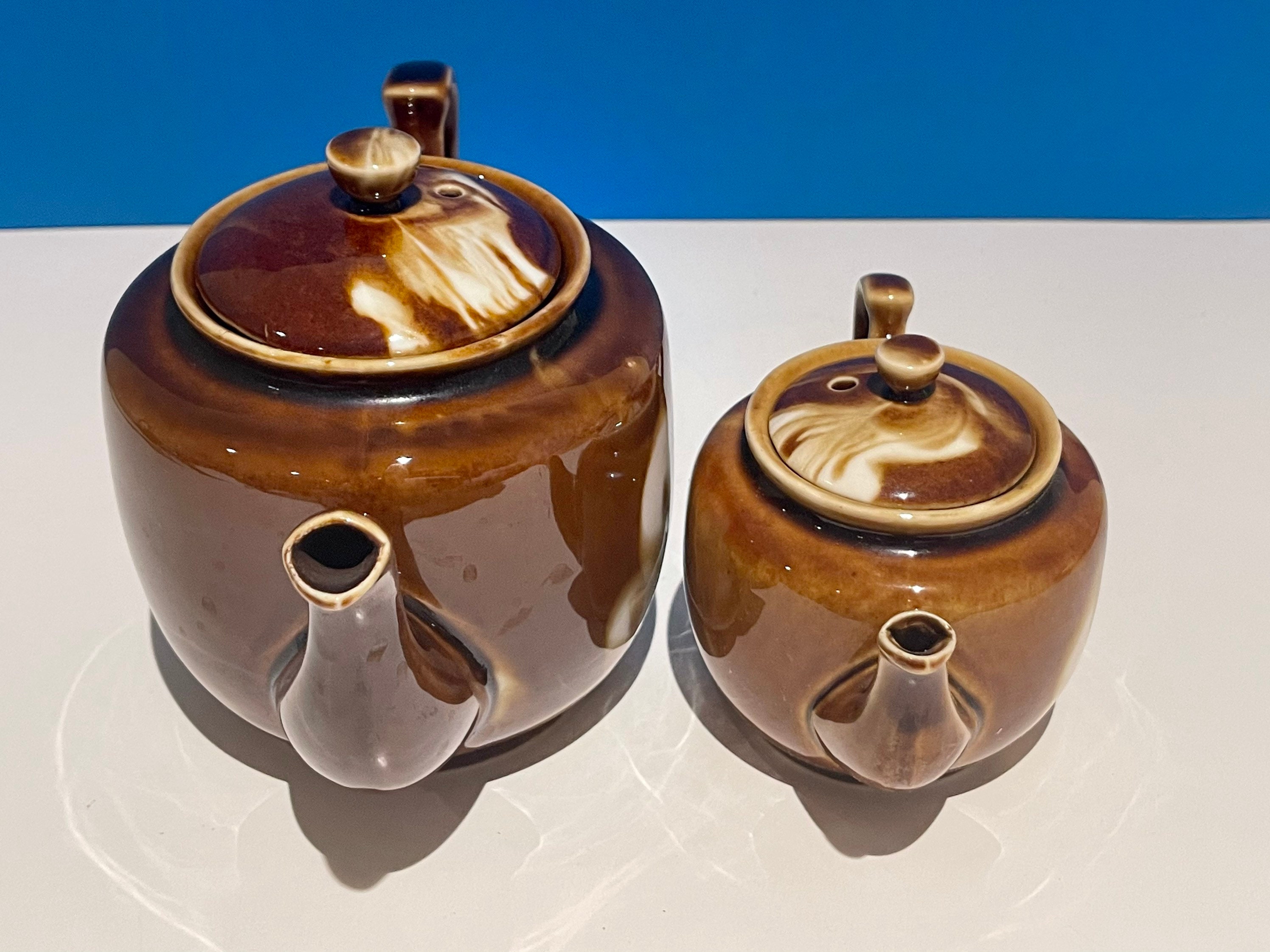 Set of 2 Vintage Brown Betty Teapots 4 and 2 Cup Volume Etsy