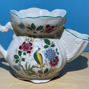 James Kent Old Foley Shaving mug decorated with Flowers and a pheasant bird. Made in England
