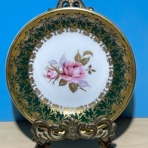 VINTAGE AYNSLEY Trinket dish decorated with pink roses