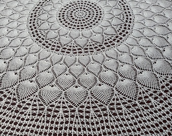 Handmade crochet Tablecloth Cotton Lace Round shape.