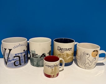 Collectible Starbucks: City Mugs, Waikiki, Seattle, Denver, Copenhagen, 2013 Anniversary Siren