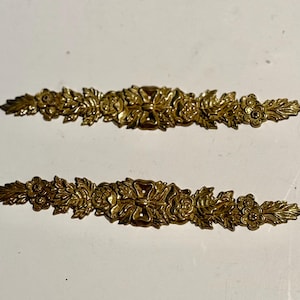 Pair of two vintage brass Rose and Bow Ormolu.  Bombay Company
