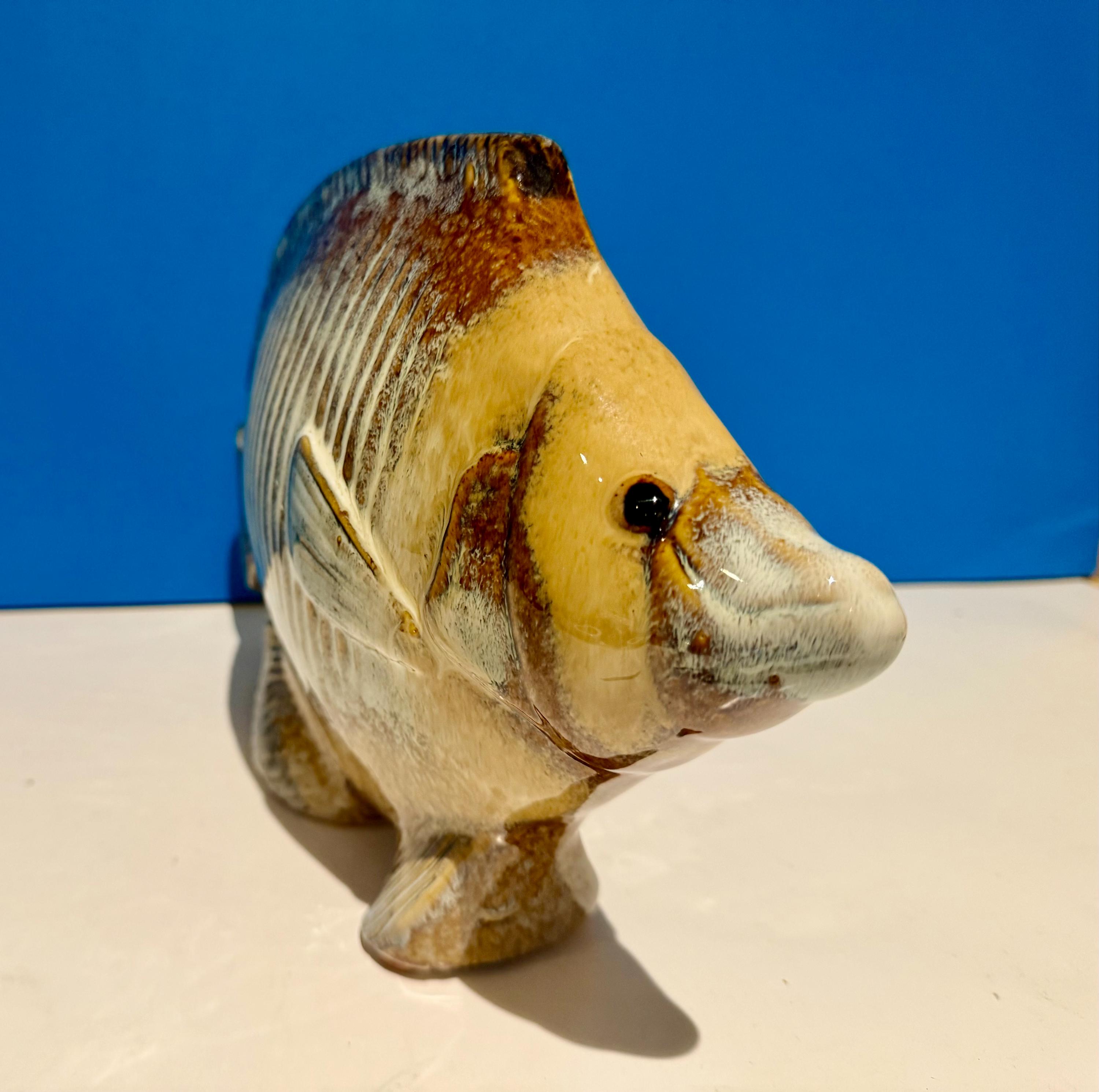 大きな陶器の魚の置物、装飾芸術作品 - Etsy 日本