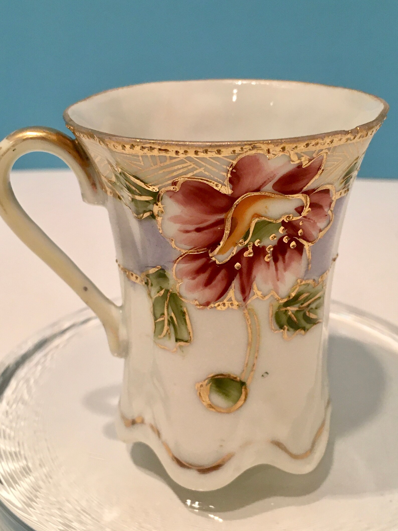 Antique Nippon Set of 2 Chocolate Cups and Saucers. Hand Etsy