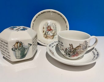 Wedgewood set of baby dishes Peter Rabbit