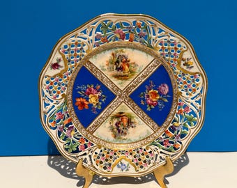 Vintage Reticulated Dresden Schumann Bavaria plate.