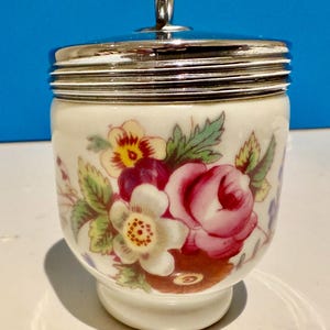 Vintage Royal Worcester Egg Coddler: Evesham, June Garland Patterns image 5