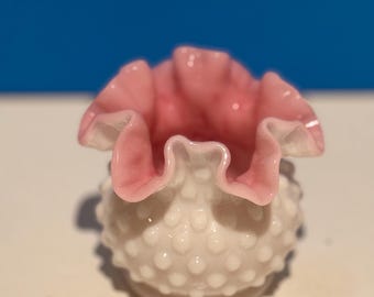 Vintage Fenton Peach Blow Hobnail vase