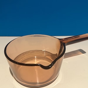 Tarro de cristal ámbar Corning Vintage Vision de 1 litro. Fabricado en EE. UU.