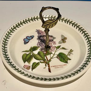 SELTEN! Portmeirion Botanic Garden Servierplatte mit einem Metallgriff. Nie benutzt