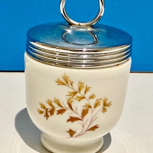 Vintage Royal Worcester Egg Coddler: Evesham, June Garland Patterns image 7
