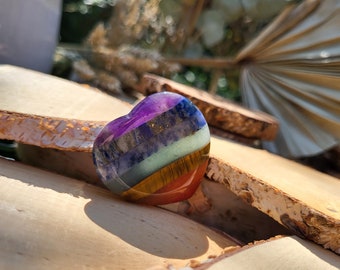 Chakra Worry Stone Heart Gemstone Amethyst Jasper Sodalite Tiger Eye Aventurine Jade Lapis Lazuli Talisman