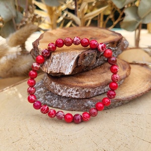 Jasper red Imperial Jasper bracelet 6 mm beads gemstone bracelet