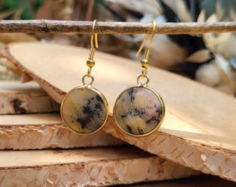 Cherry blossom agate earrings flower agate sakura flower cherry blossom round gold gemstone earrings earrings