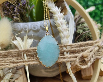 Amazonite Necklace Gold Gemstone Necklace