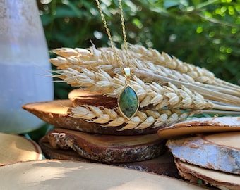 African turquoise necklace, gemstone gold necklace