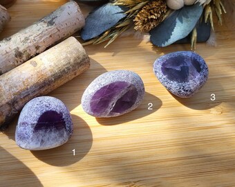Amethyst Emu Egg Meditation Stone Gemstone Talisman Pocket Stone Crystal Yoga Chakra Reiki