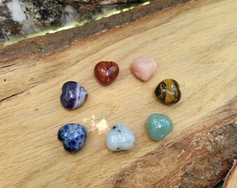 Chakra Hearts Stones Gemstones Set 7 Chakras Amethyst Sodalite Jasper Labradorite Aventurine Tiger Eye