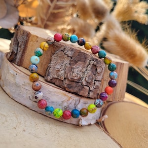 Jasper Bracelet Imperial Jasper colorful 6 mm pearl gemstone bracelet