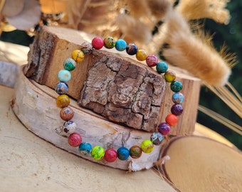 Jasper Bracelet Imperial Jasper colorful 6 mm pearl gemstone bracelet