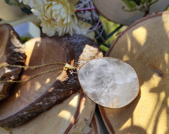 Rock Crystal Necklace Gold