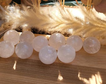Rock crystal ball 20 mm sphere gemstone hand flatterer