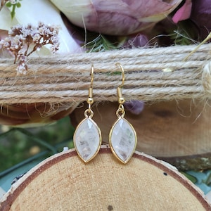 Earrings rock crystal earrings gold gemstone earrings