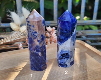 Sodalite Tower Obelisk Gemstone Palm Stone Point Yoga Chakra Reiki