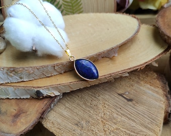 Lapis lazuli necklace gold gemstone necklace gemstone